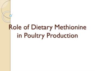 Role of Dietary Methionine in Poultry Production