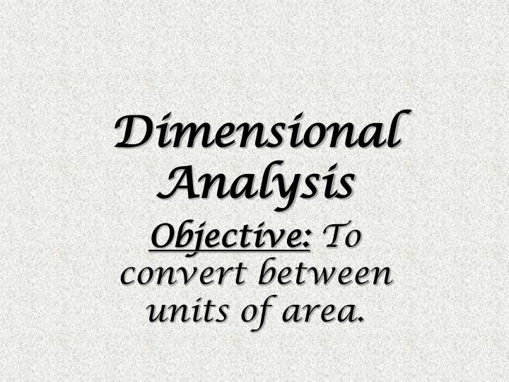 dimensional analysis