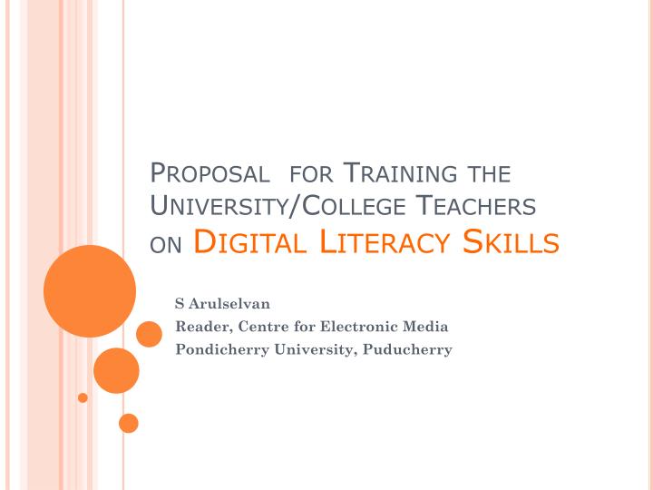 proposal for training the university college teachers on digital literacy skills