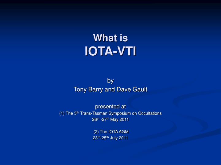 what is iota vti