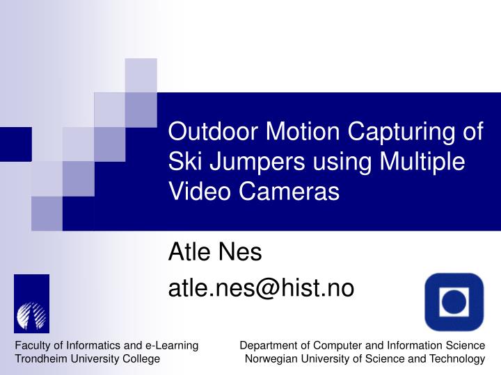 outdoor motion capturing of ski jumpers using multiple video cameras