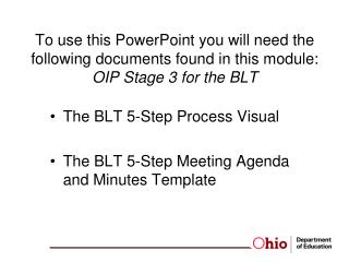 The BLT 5-Step Process Visual The BLT 5-Step Meeting Agenda and Minutes Template
