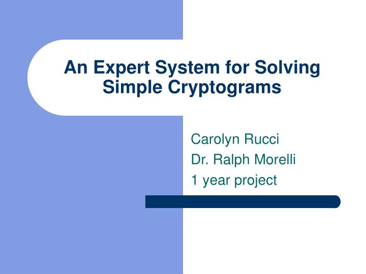 an expert system for solving simple cryptograms