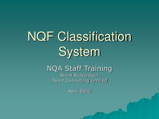 NQF Classification System