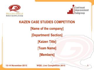 WQD, Live Competition 2013
