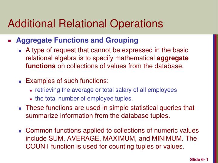 additional relational operations