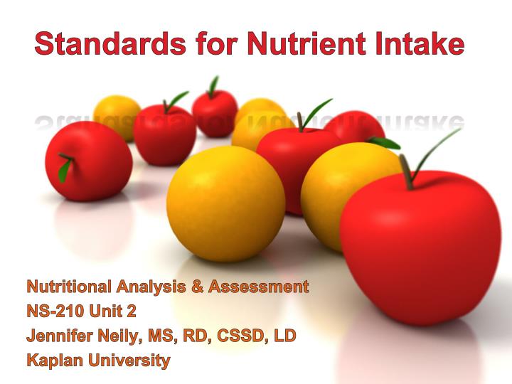 standards for nutrient intake
