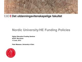 Nordic University/HE Funding Policies