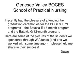 Genesee Valley BOCES School of Practical Nursing