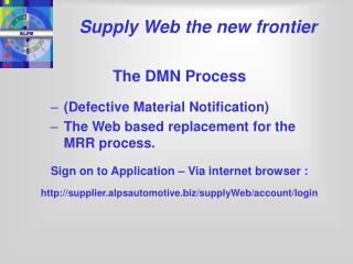 Supply Web the new frontier