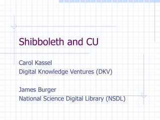 Shibboleth and CU