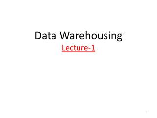 Data Warehousing