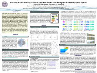 Surface Radiative Fluxes over the Pan-Arctic Land Region: Variability and Trends