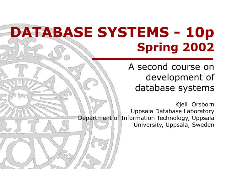 database systems 10p spring 2002