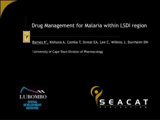 Drug Management for Malaria within LSDI region