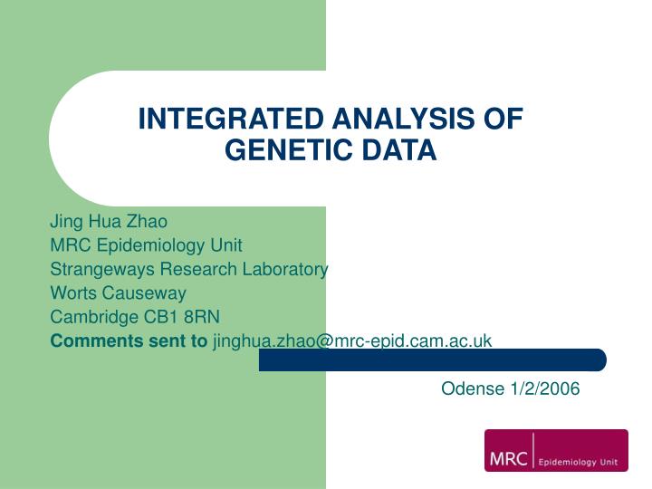integrated analysis of genetic data