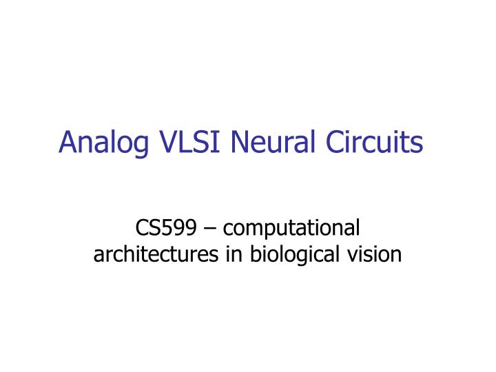 analog vlsi neural circuits