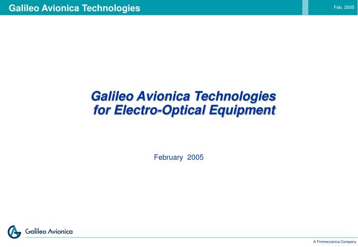galileo avionica technologies