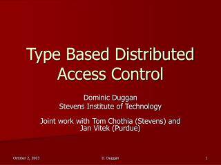 Type Based Distributed Access Control