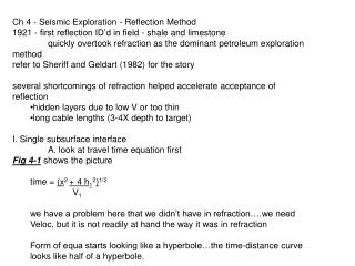 Ch 4 - Seismic Exploration - Reflection Method