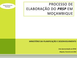processo de elabora o do prsp em mo ambique