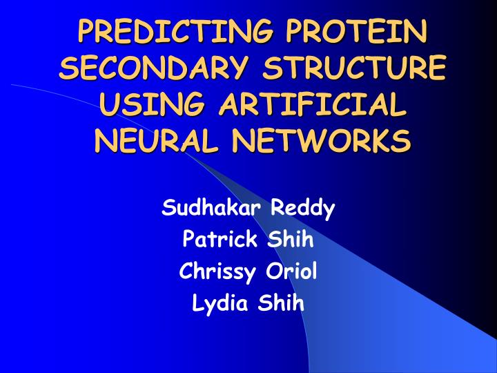 predicting protein secondary structure using artificial neural networks