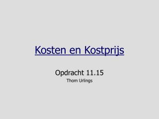 kosten en kostprijs