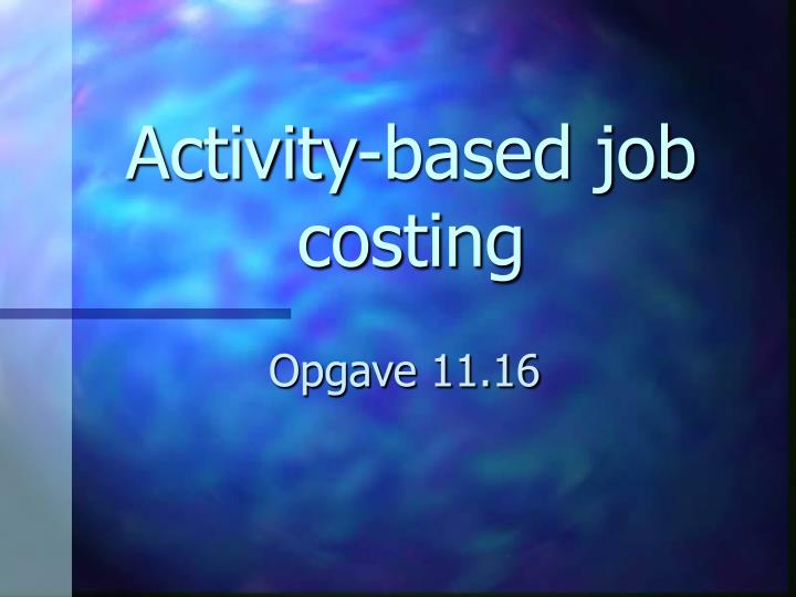 activity based job costing