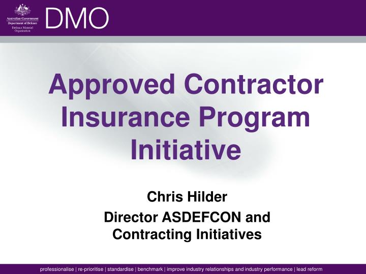 approved contractor insurance program initiative