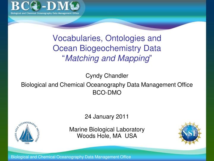 vocabularies ontologies and ocean biogeochemistry data matching and mapping