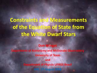 Constraints and Measurements of the Equation of State from the White Dwarf Stars