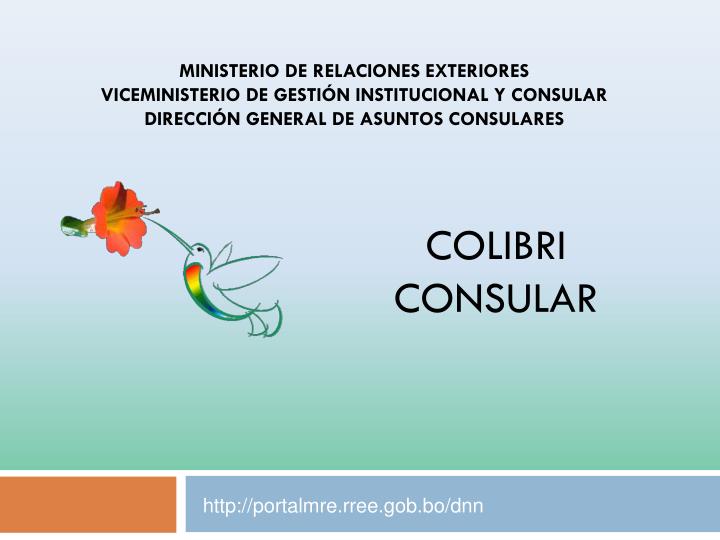 colibri consular