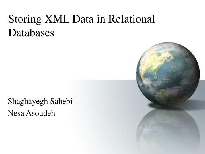 storing xml data in relational databases