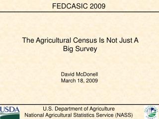 U.S. Department of Agriculture National Agricultural Statistics Service (NASS)
