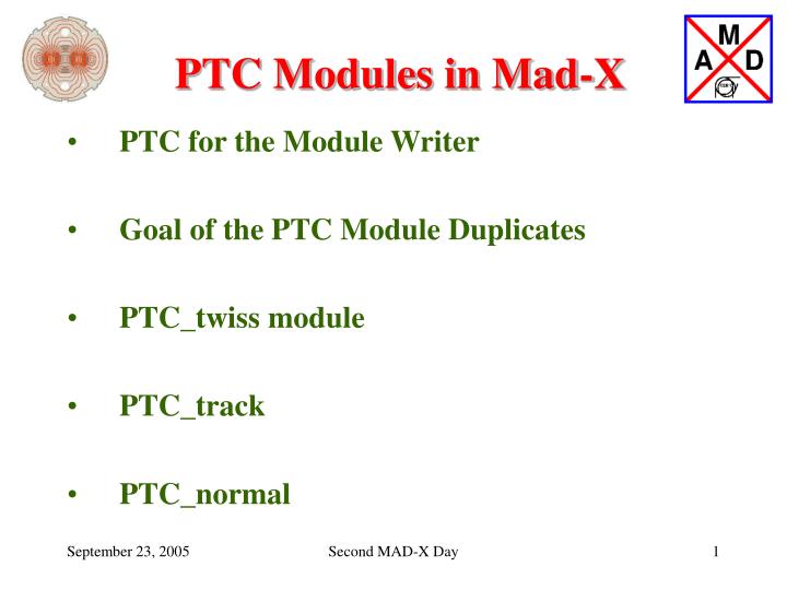 ptc modules in mad x