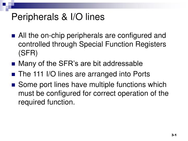 peripherals i o lines