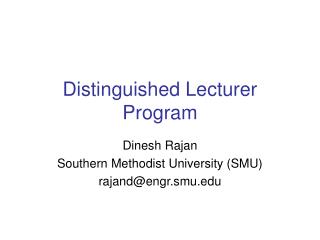Distinguished Lecturer Program