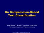 On Compression-Based Text Classification - slide 1