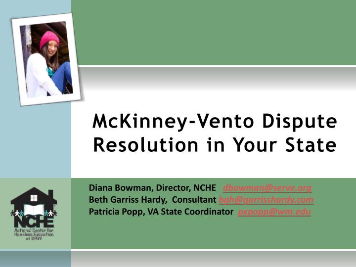 mckinney vento dispute resolution in your state