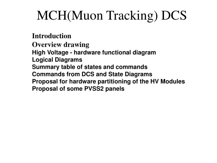mch muon tracking dcs