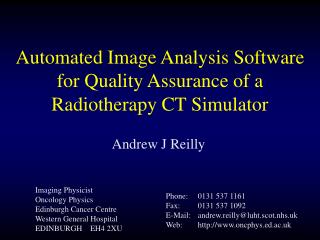 Automated Image Analysis Software for Quality Assurance of a Radiotherapy CT Simulator