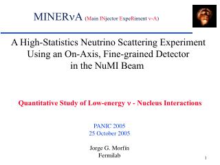 A High-Statistics Neutrino Scattering Experiment Using an On-Axis, Fine-grained Detector