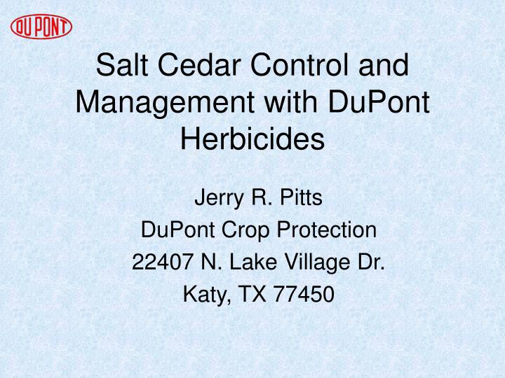 salt cedar control and management with dupont herbicides