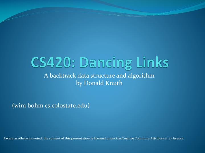 cs420 dancing links