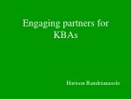 Engaging partners for KBAs - slide 1