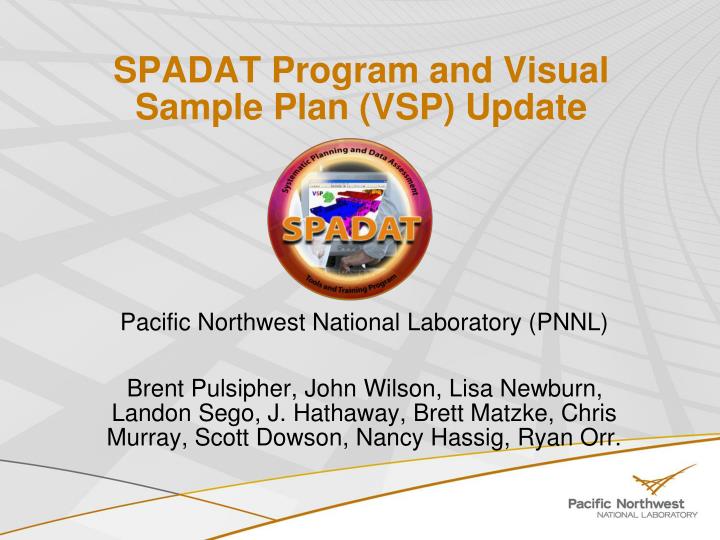 spadat program and visual sample plan vsp update