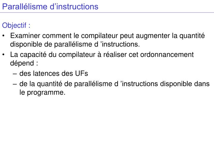 parall lisme d instructions