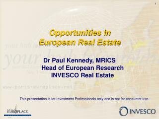 Opportunities in European Real Estate