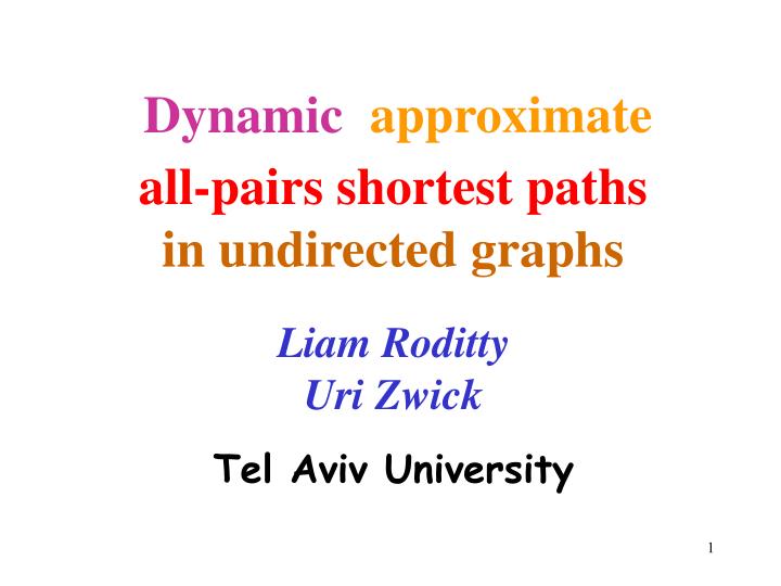 all pairs shortest paths in undirected graphs