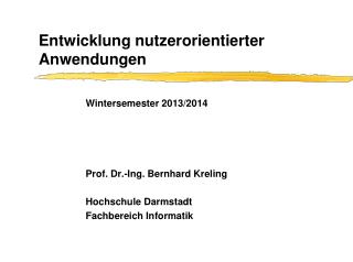 entwicklung nutzerorientierter anwendungen
